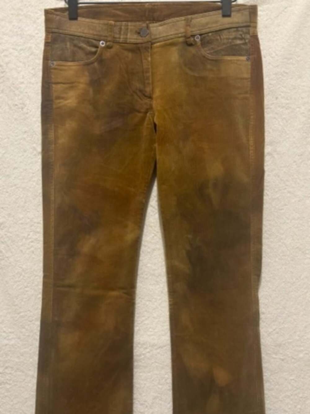 Cynthia Steffe Tie Die Corduroy Pants with Leather Accents - Size 4
